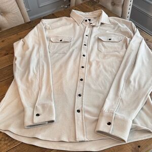 American Tall Relaxed flannel Button-Up cream color size XL/XT